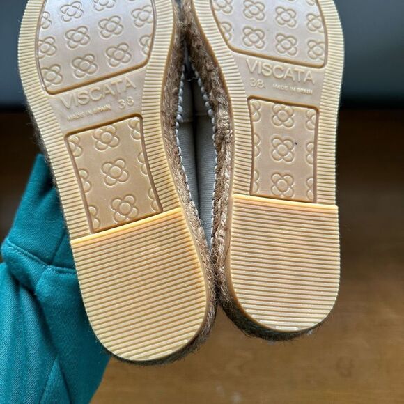 Viscata Barcelona Barceloneta Canvas Cream/Off White Espadrille Closer Toe Flat - Picture 8 of 13